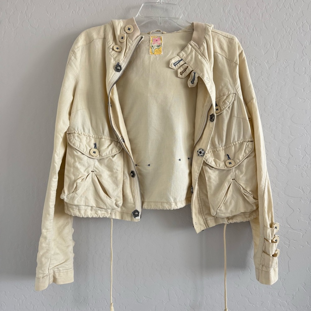 FREE PEOPLE Linen Utility Jacket